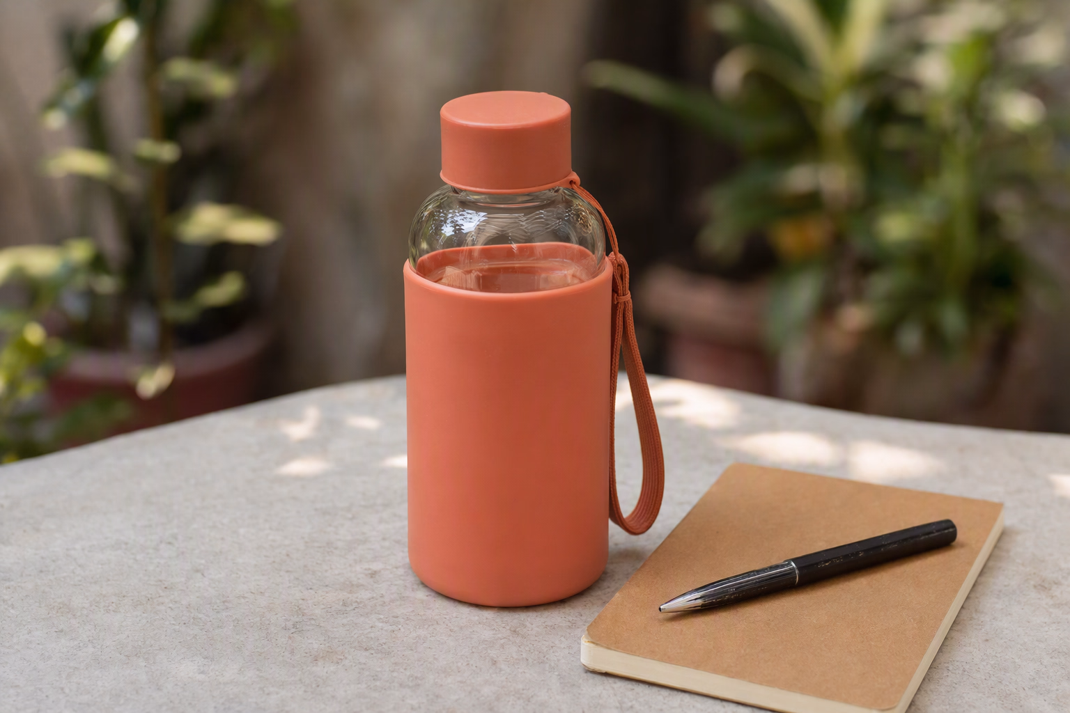 Mini 420 compact glass bottle with aqua sleeve