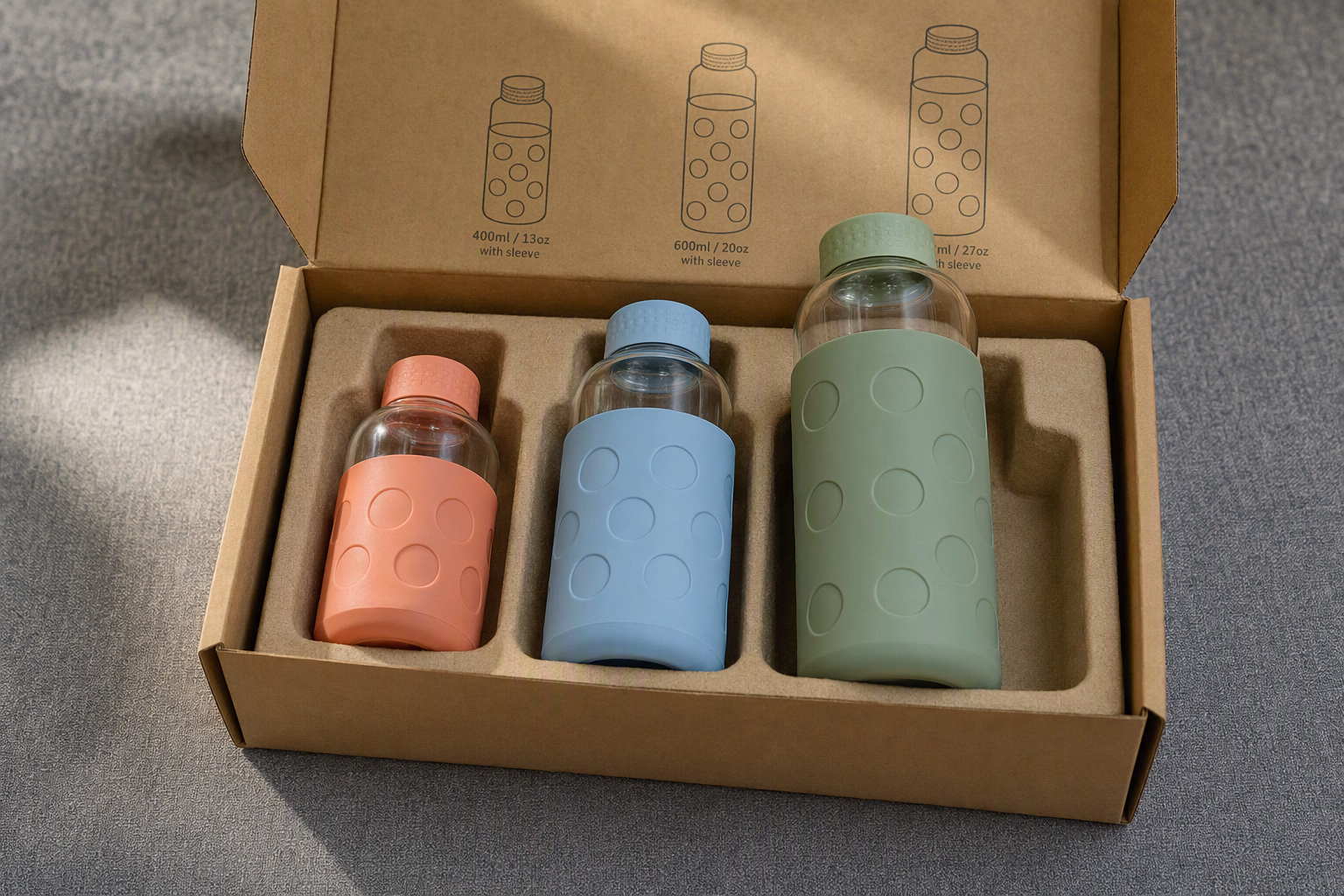 Bottle parcel preserved with packing for a return review